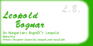 leopold bognar business card